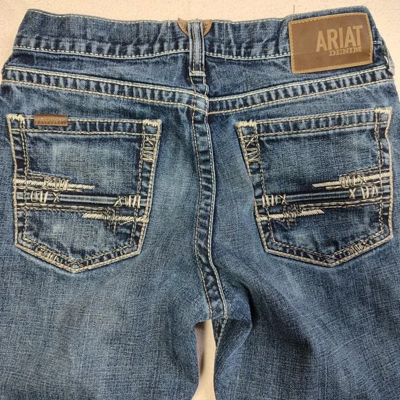 Ariat M4 Jeans Mens 30x36 Blue Medium Wash Low Rise Stretch Adkins Boot 10021767 - Picture 3 of 13